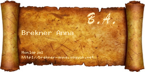 Brekner Anna névjegykártya